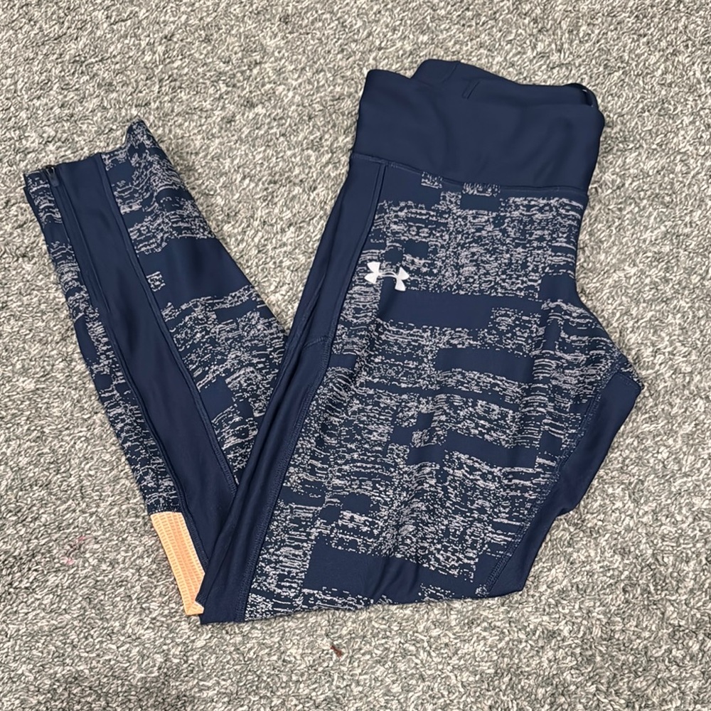 Women’s Under Armour Heatgear Navy Patterned Leggings